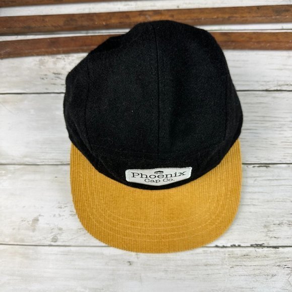 Phoenix Cap Co Modern Skate Black Corduroy Bill Baseball Cap Hat - Picture 3 of 7